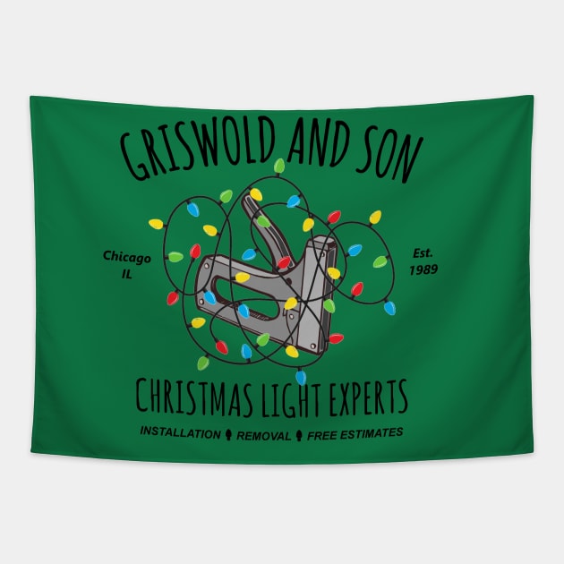 Christmas Vacation - Griswold And Son Christmas Light Experts Tapestry by Bigfinz