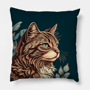 Purrfect Cat Vintage Lover Design Pillow