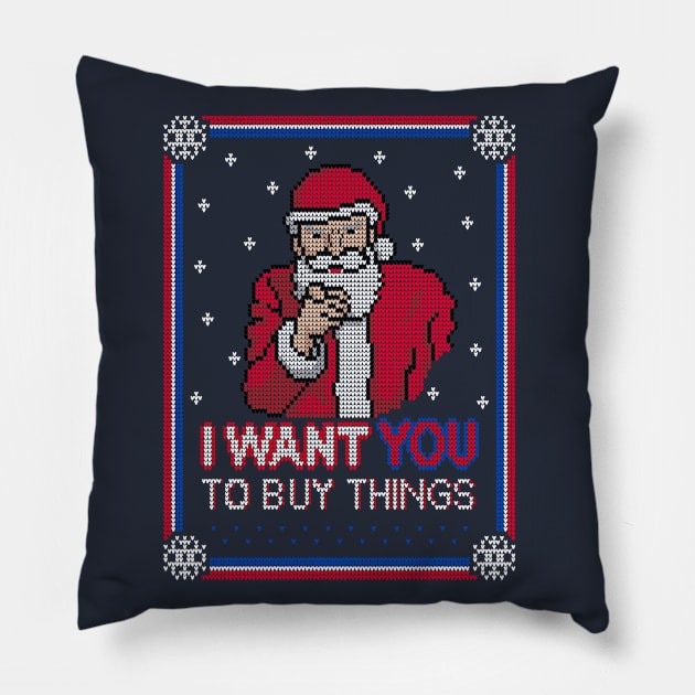 Uncle Santa! Pillow by Raffiti