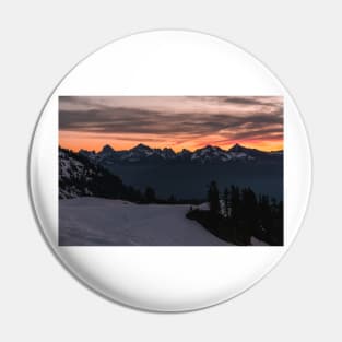 Cold Cascade Mountain Sunrise Pin