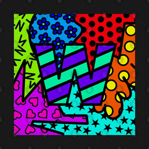 Alphabet Series - Letter W - Bright and Bold Initial Letters by JossSperdutoArt