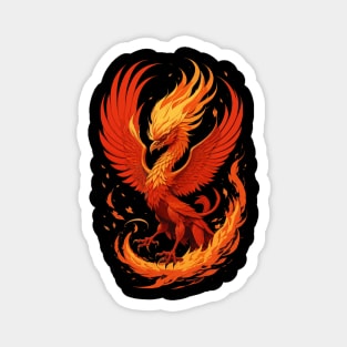 Red Flame Phoenix Magnet