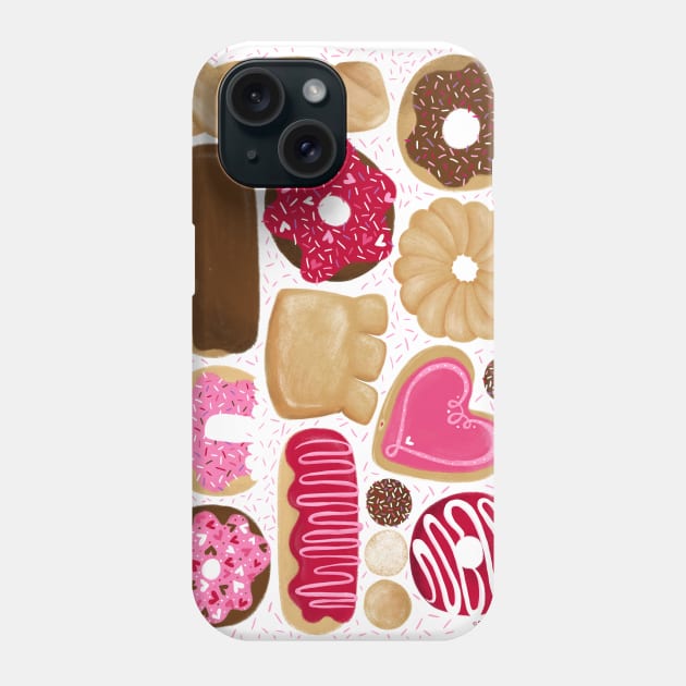 Donuts Party - yummy allover pattern design with sprinkles Phone Case by Steph Calvert Art