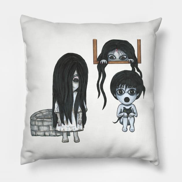 Japan Horror Pillow by LivStark