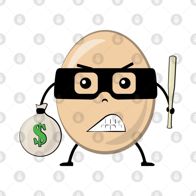 Egg Bandit - Funny Character Illustration by DesignWood Atelier