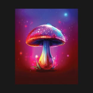 Magic Mushroom with Colorful Background T-Shirt