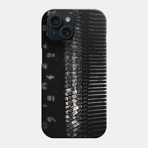 Typing machine upside down close up Phone Case by StefanAlfonso