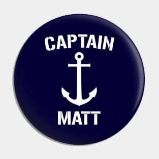 Nautical Captain Matt Personalized Boat Anchor Pin