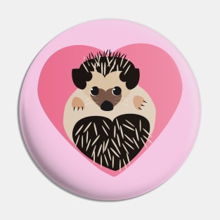 Hedgehog Love Heart Pin