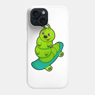 Caterpillar as Skater with Skateboard Phone Case