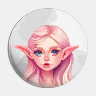 Cute fairy girl elf on a watercolor background Pin
