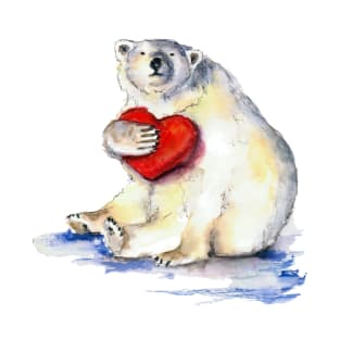 Polar whte bear with a heart T-Shirt