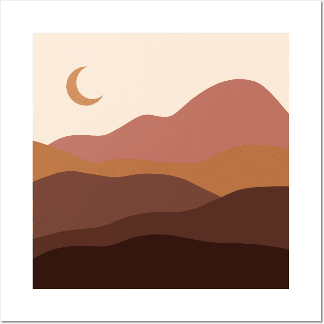 Boho Sunset T-shirt Minimalist Landscape Abstract Mountain 