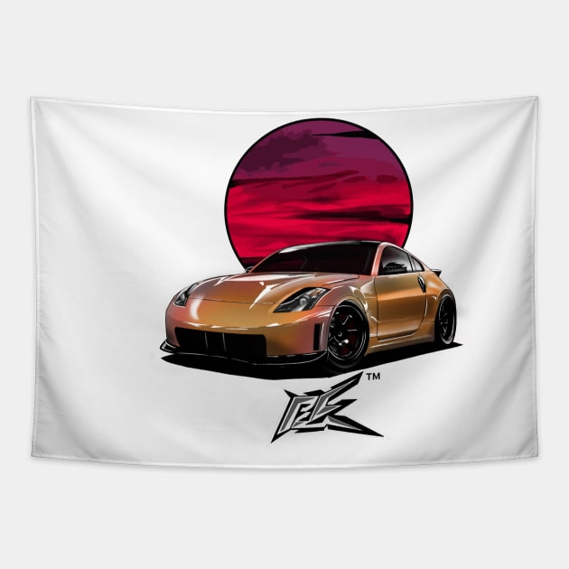 nismo 350z pearl orange Tapestry by naquash