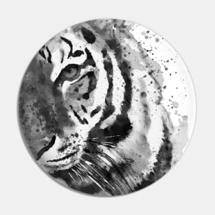 Black And White Half Faced Tiger Pin