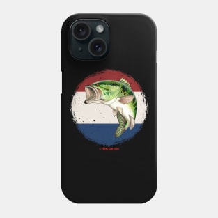 Largemouth Bass with Red, White and Blue Background Phone Case