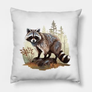 Cute Raccoon Lovers Pillow