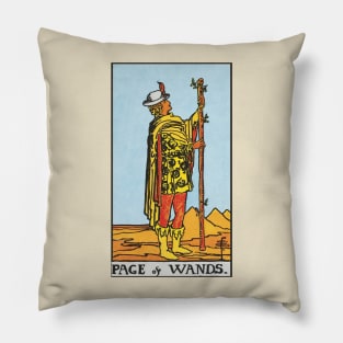 Page of wands tarot card Pillow