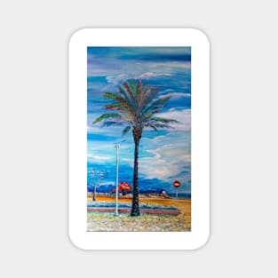 Palm tree on the promenade in Empuriabrava Magnet