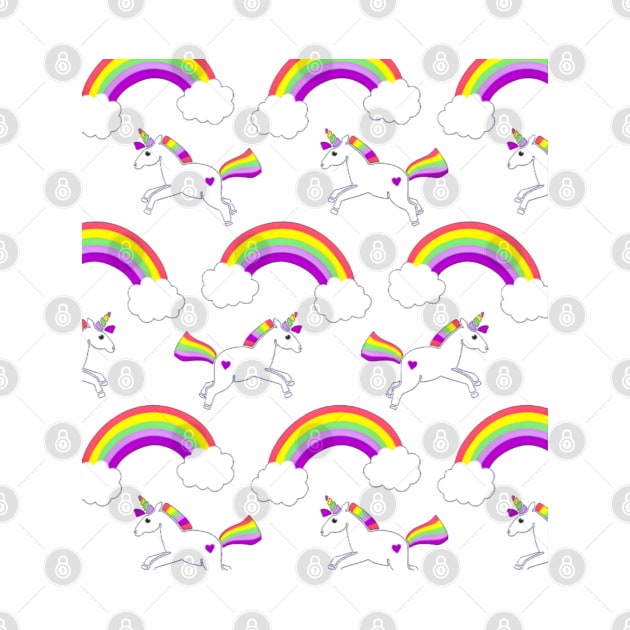 Unicorn rainbow pattern by Fadedstar