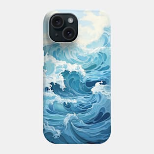 Light Blue Turquoise Ocean Art Minimalist Waves Phone Case