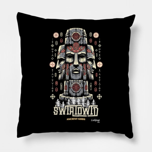 Old Gods Slavic Polish Rune Totem of Swiatowid Pillow by LollipopINC