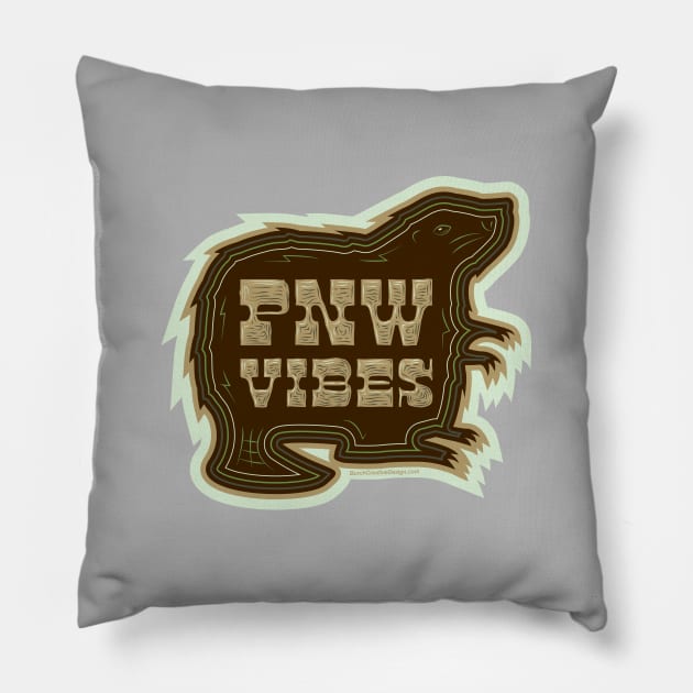 Portland Oregon Beaver Pillow by BurchCreativeDesign