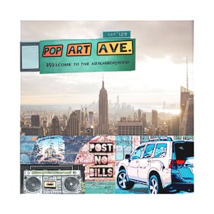 Original Pop Art Ave NYC Skyline T-Shirt