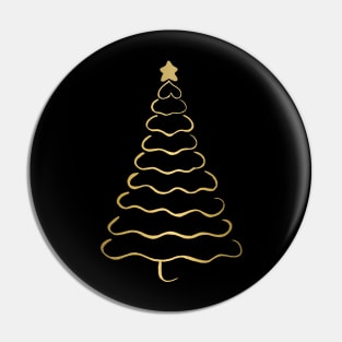 Minimalist black and gold Christmas tree Pin