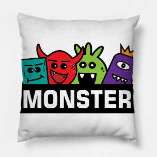 Doodle Monster Design Pillow