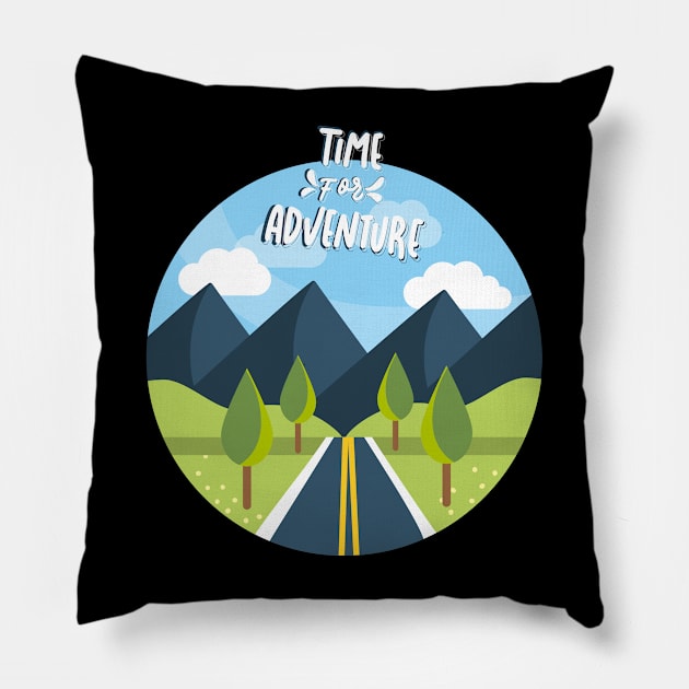 Time for Adventure Explore the world travel lover summer holidays vacation Pillow by BoogieCreates