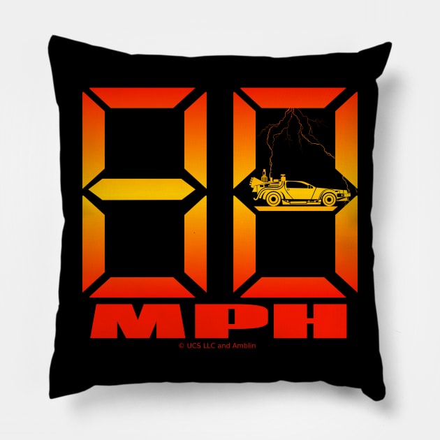 88 Mph Back to the Future Pillow by LICENSEDLEGIT