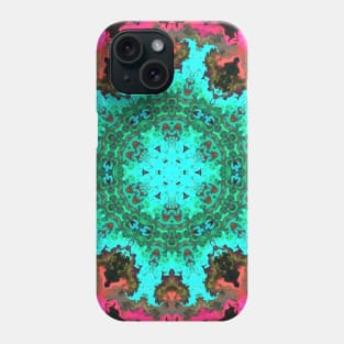 Psychedelic Hippie Flower Teal and Pink Phone Case