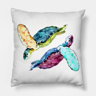 Two Sea Turtles Yin YUng Pillow