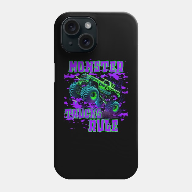 Monster Trucks Rule Phone Case by crazytshirtstore