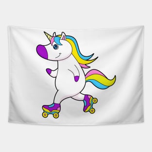 Unicorn at Inline skating with Roller skates Tapestry