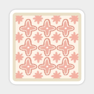 Pastel Pink Boho Natural Collection Boho Aesthetic Star Pattern Magnet