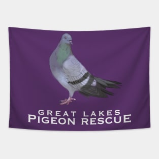 Great Lakes Pigeon Rescue Mascot - White Letters Tapestry