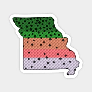 Trout Fishing Rainbow Trout Pattern Missouri State Map State Map Magnet