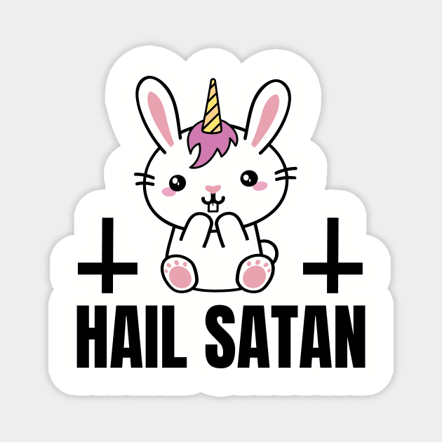 Devilish bunny Black Metal Magnet by Foxxy Merch