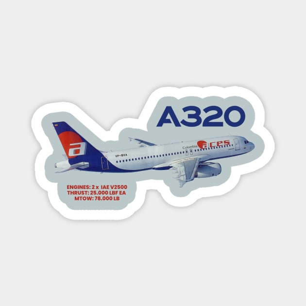 airbus A320 TSHIRT Magnet by AERONAUTICA COL