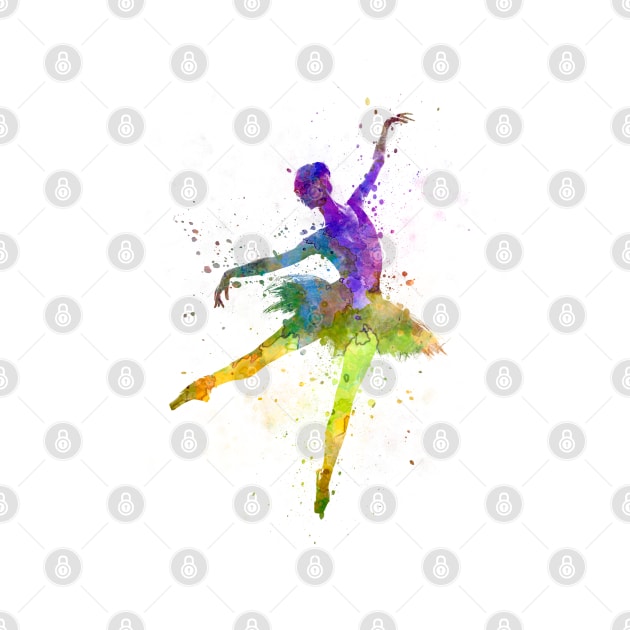 Classical ballet girl in watercolor by PaulrommerArt