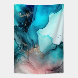 Liquid Fusion - Abstract Alcohol Ink Art Tapestry