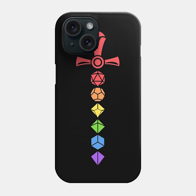 Roleplaying Dice Set Rainbow Tabletop RPG Phone Case by dungeonarmory