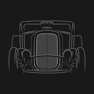 front/profile - 1932 Ford Model A Coupe Ratrod - stencil, white T-Shirt