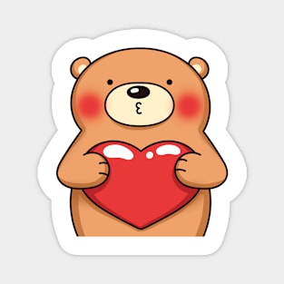 Bear with heart Magnet