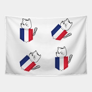 Patriotic Pocket Pussy - Cat Lover -  French Patriot Tapestry