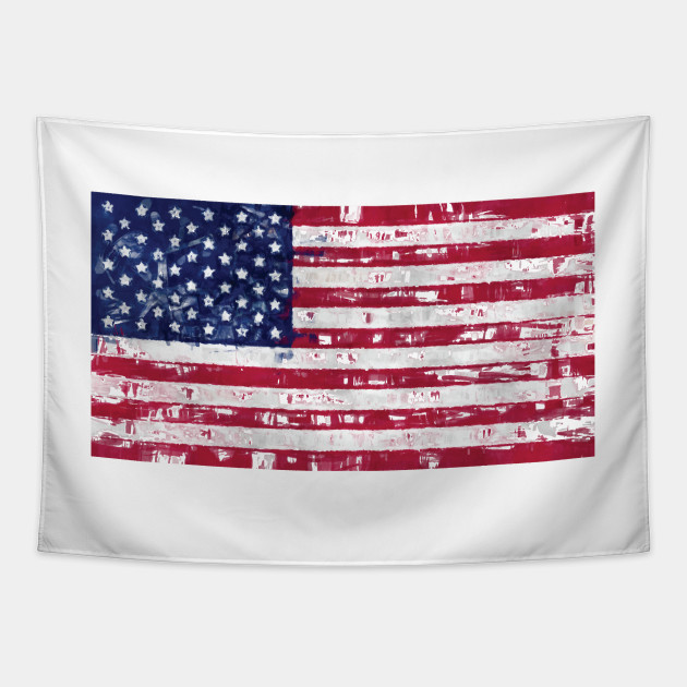 American Flag Painting American Flag Tapestry Teepublic