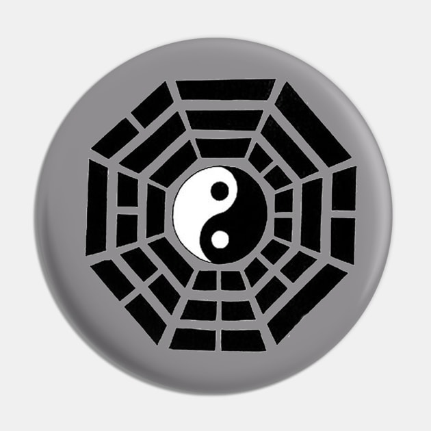 Pakua - Yin Yang and Eight Trigrams (Black) Pin by taichi37