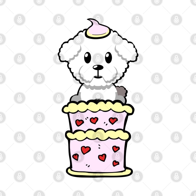 Fluffy dog Jumping out of a cake by Pet Station